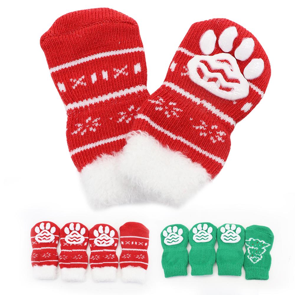 Buy Dog socks, shoes, pet knitted socks, autumn and winter doggy cats