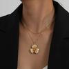 New Fashion Simple Metal Spiral Sun Shaped Hollow Out Pendant Necklace Charm Temperament Clavicle Chain Party Jewelry Gift