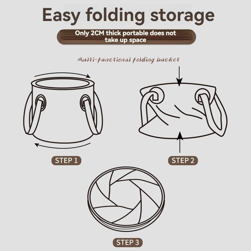 Collapsible Bucket 5 Gallon Multifunctional Portable&Folding Bucket Water Storage Wash Basin for Camping Fishing Hiking Tra