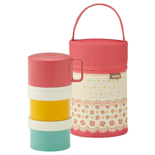 THERMOS Fresh Lunch Box, 3-Tier, 580ml, Coral Pink, DJL-580 CP