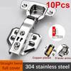 1Pcs/10Pcs 304 Stainless Steel Hydraulic Hinges Cabinet Door Spring Hinge Damper Buffer Quiet Closing Kitchen Cupboard Furniture