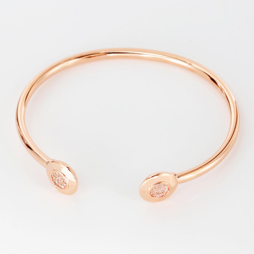 S925 Sterling Silver Open Bangle With White Zircon for Women Birthday Jewelry Gifts With Cloth Bag