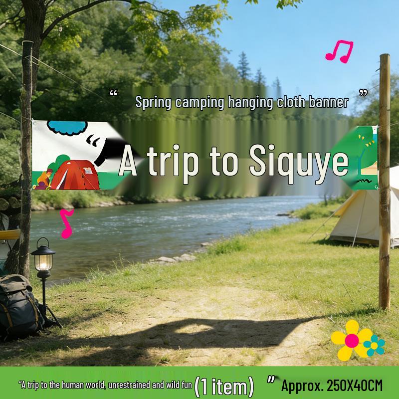 Spring Atmosphere Outdoor Picnic and Scenic Banner Decoration