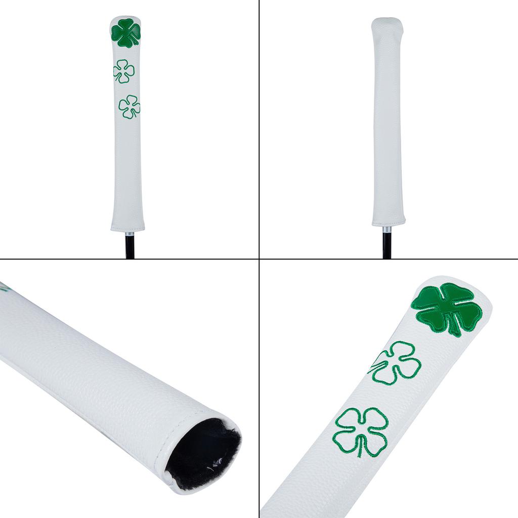 Leaf Pattern Golf Alignment Stick Cover PU Leather Alignment Stick Headcover Holder Golf Accessories for Women and Men