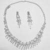 Bridal Circle Rhinestone Pearl Set Chain Wedding Dress Accessories Water Drop Earrings Necklace Set