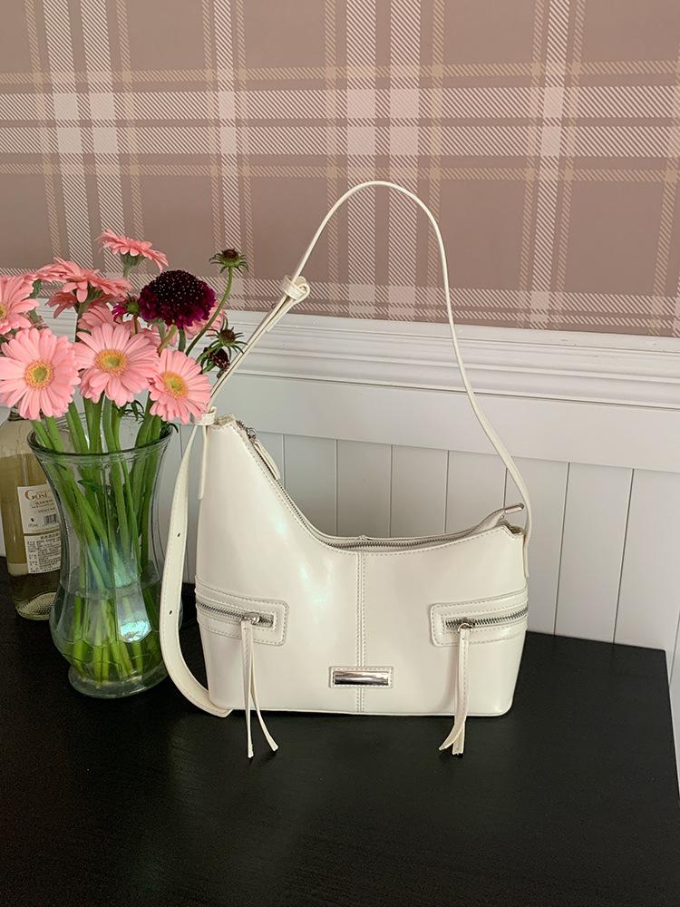 

Корейская версия нишевой личности Y2K Spice Girls сумка-полумесяц модная крутая локомотивная текстура сумка-пельмень универсальная черная сумка подмышку