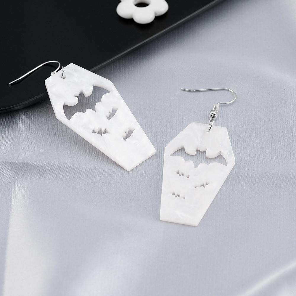 Fledermaus-Anhänger Kreative Ohrringe für Damen in modischem Weiß und Lila