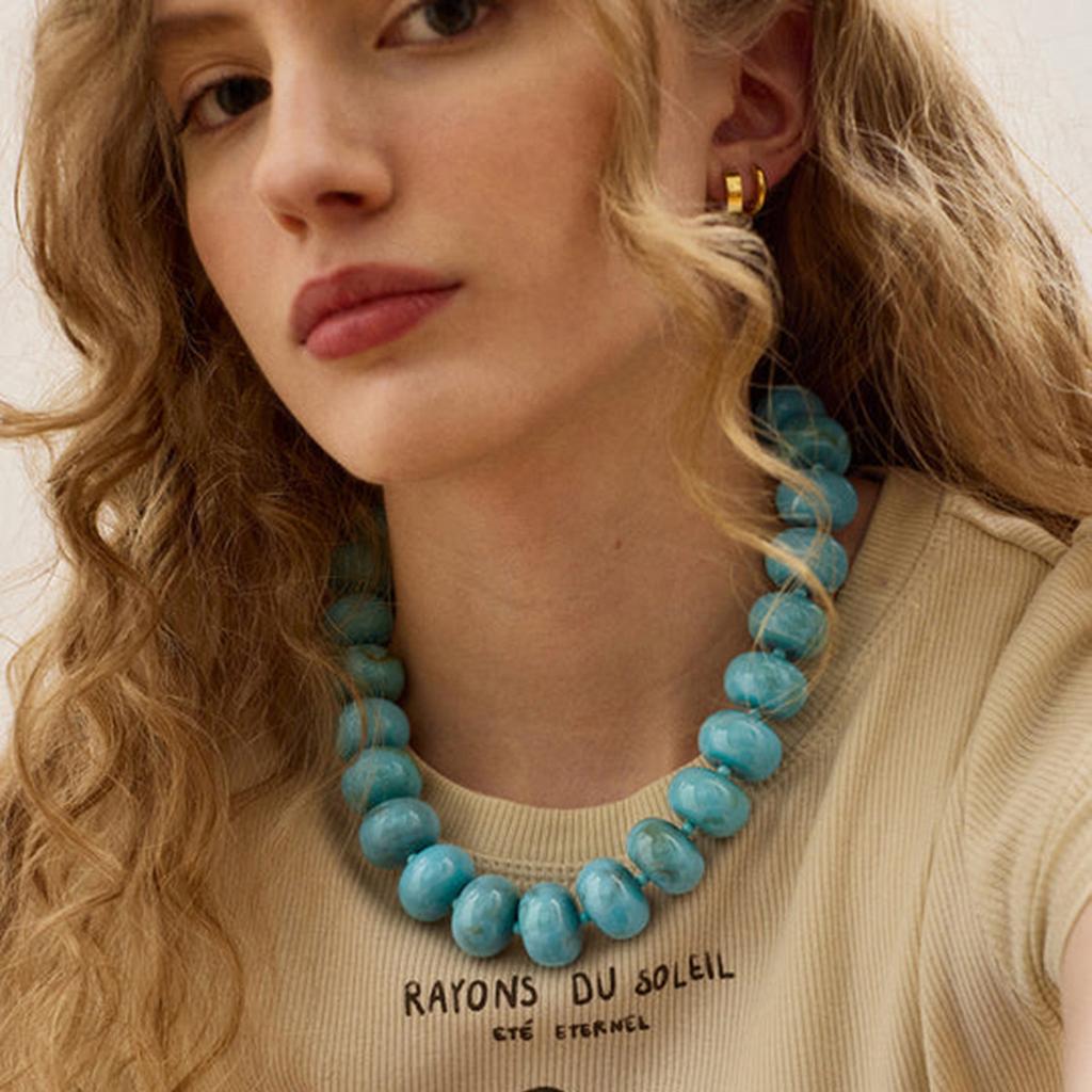 Collana Casual alla Moda con Perline in Resina Dopamina Charms Gioielli Chunky Adatta per Donne Uso Quotidiano Vacanze
