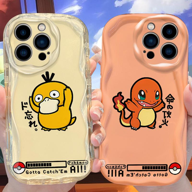 Anime Pokemon Cartoon Psyduck Glurak Hülle für iPhone 17 Air 16 E 15 14 Plus 13 12 Mini 11 Pro Max Stoßfeste Silikonhülle