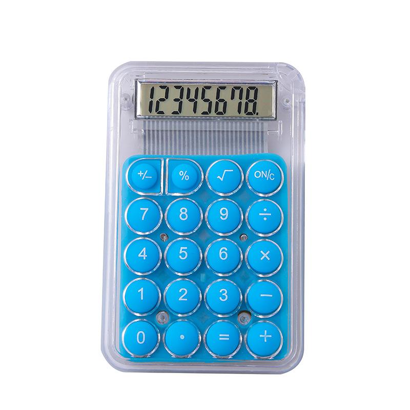 A Mini Transparent and Cute Candy-colored Calculator with A High Level of Appearance Portable in A Palm Pocket