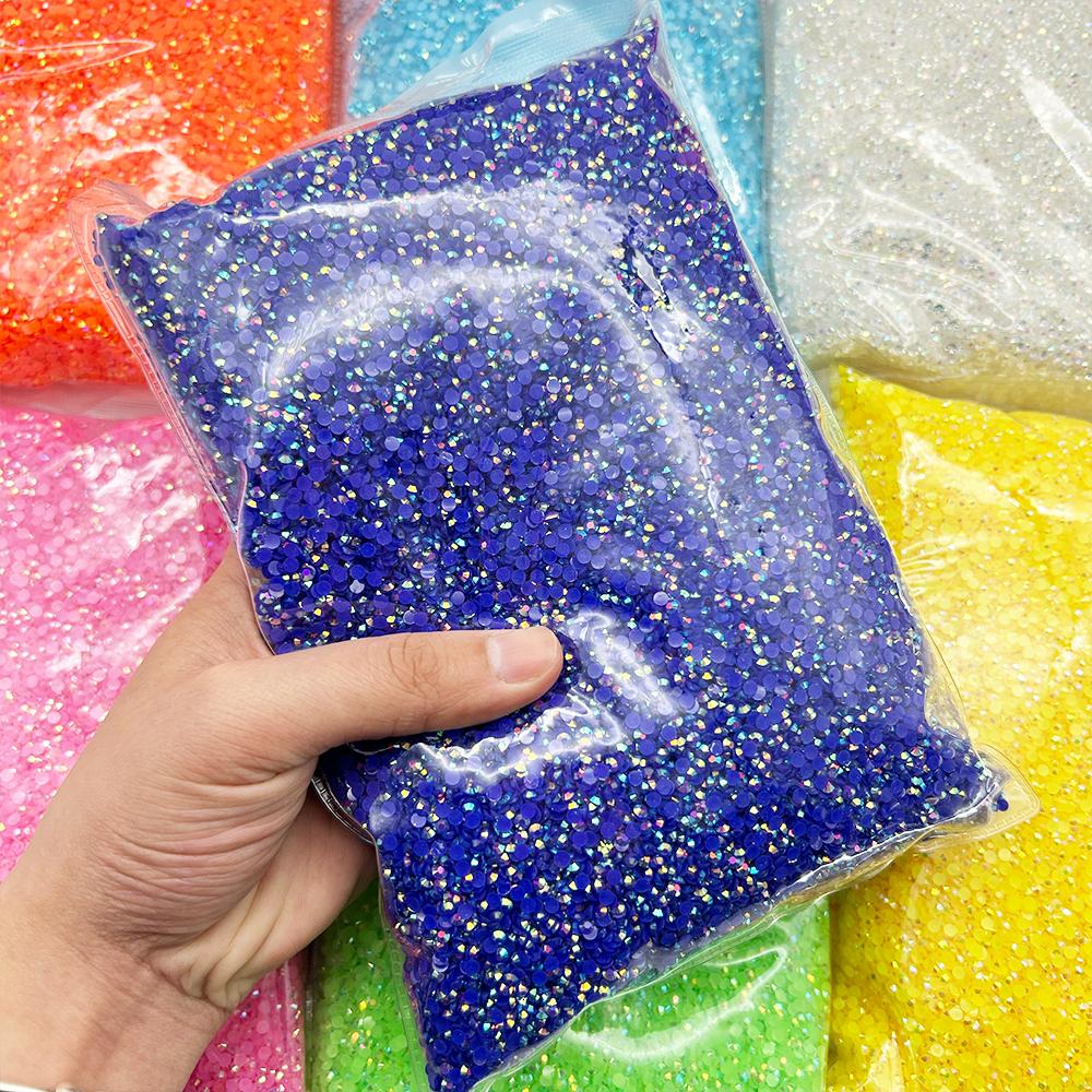 Hot Sale 2-6mm Flatback Resin Rhinestone Appliques Round Shape Bulk Colors for Nail Art Decoration Shoes Clothes Cup DIY