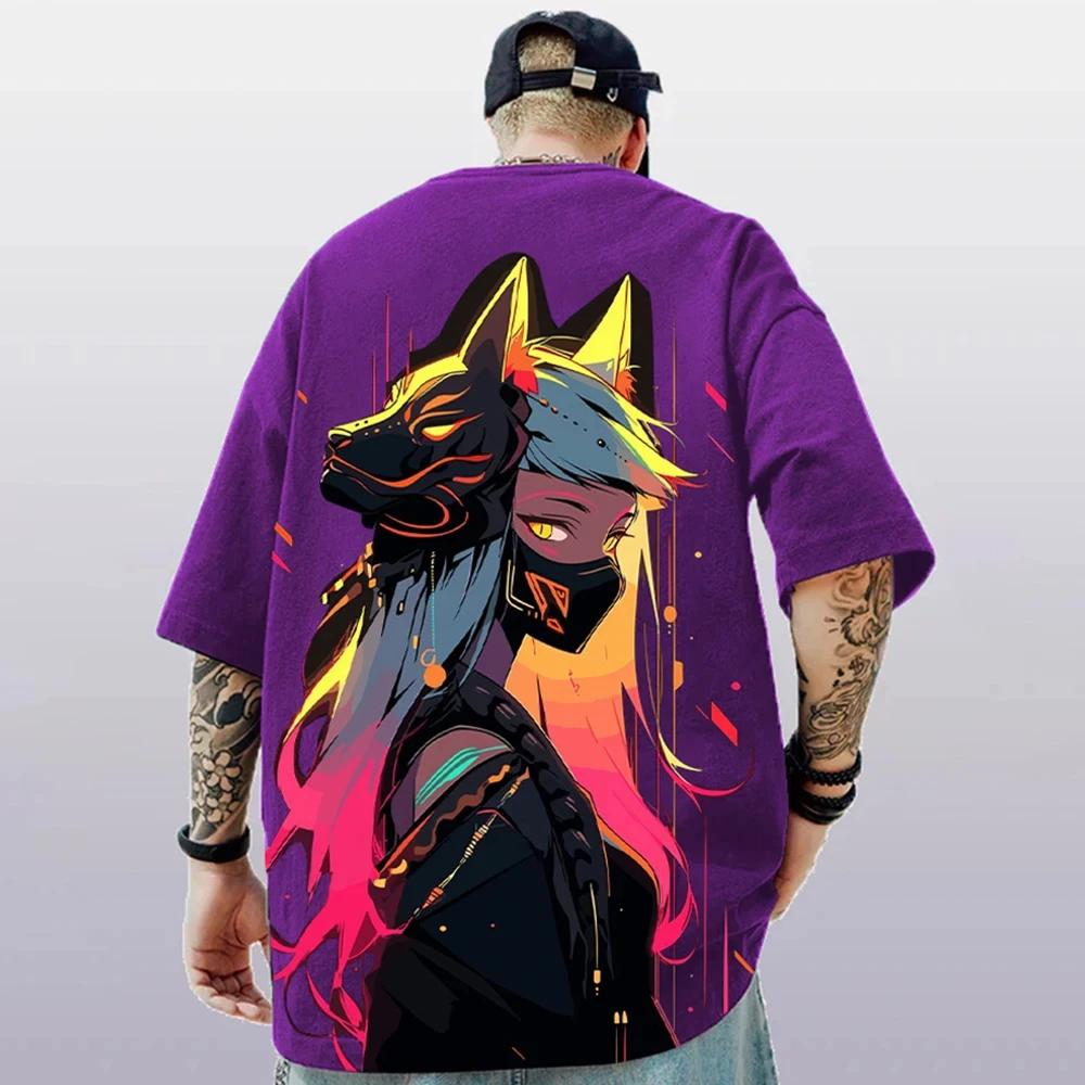 Summer Fashion Men s T-shirt 3D Anime Cartoon Printed Short Sleeve 2XS