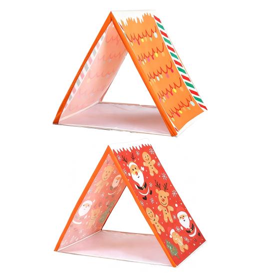 Gingerbread Christmas Tent for Kids 45" X 33" Brown Christmas Sleepover Tent Gingerbread House Play Tent for Home Indoor Xmas Holiday Party Decor