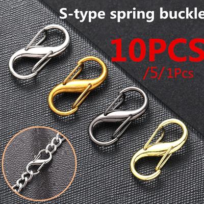 Lot de 10 mousquetons à double crochet et boucle à ressort en acier inoxydable pour porte-clés, outil de fixation pour extérieur, anneau fendu HD