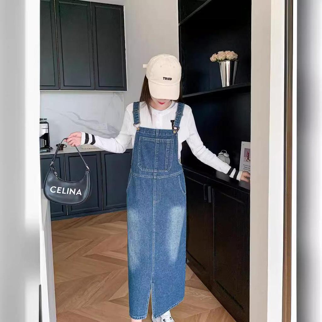 Rochie Salopetă Dama Denim Slim Medie Lungime Primăvară/Vară 2024 - Largă, Casual, Versatilă.