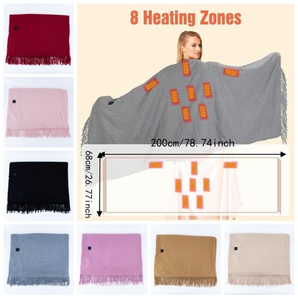 3 Heated Level USB Heating Shawl Portable Thermal Blankets Versatile Long Cape Style Shawl Indoor