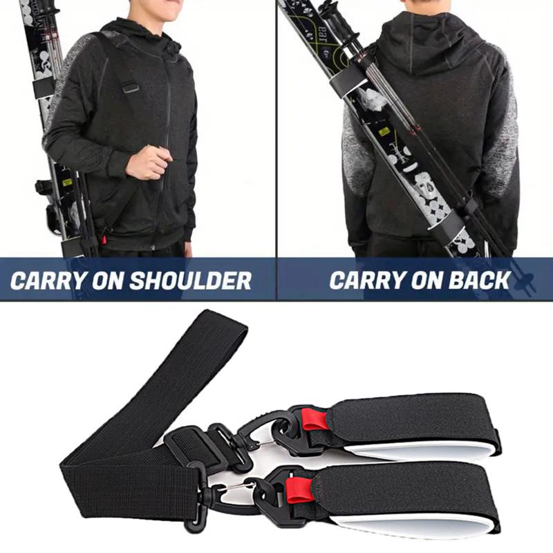 Ski Pole Carrier Strap Ski Shoe Straps Fixing Belt Durable Snowboard Shoulder Strap for Winter Outdoor Sports Ski Accessories