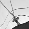 Red Diamond Cross Skull Cross Pendant Necklace Dark Wind Men's and Women's Same High-end Jewelry