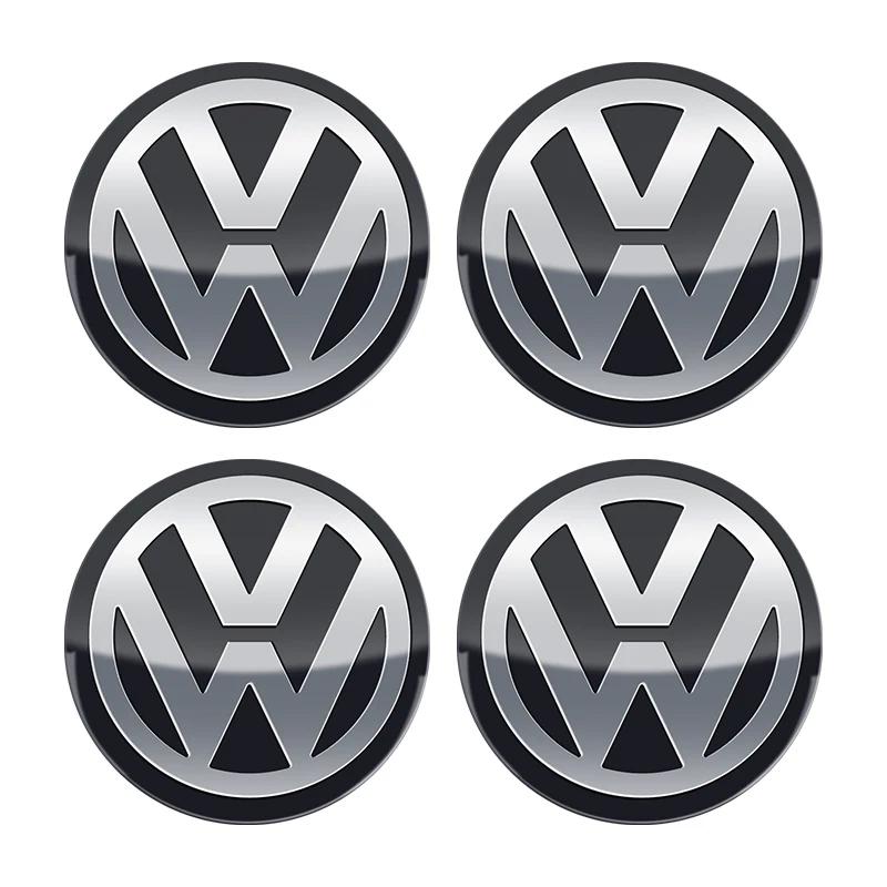 2026 Hot For Volkswagen VW 60mm 4pcs Car Wheel Center Hub Sticker for VOLKSWAGEN Golf 5 6 7 Polo Passat Tiguan Bettle Bora Toura