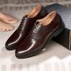 Fashion Formal Genuine Leather Derby Men's Shoes Handmade Goodyear Leather Shoes Classic Lace-up Business Banquet Dress Shoes Men