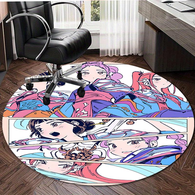 1pc KPop Demon Hunters10 Design Printed Area Round Carpet for Bedroom Living Room Home Decor Rugs Mat Non Slip Mat Rug for Bedside