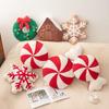 Grenzüberschreitende Weihnachts-Schneehaus-Girlande: Schneeflocken-Bonbon Plüschkissen - Festliche Dekoration & Geschenkkissen.