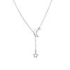 Retro Moon and Star Tassel Pendant Necklace for Women