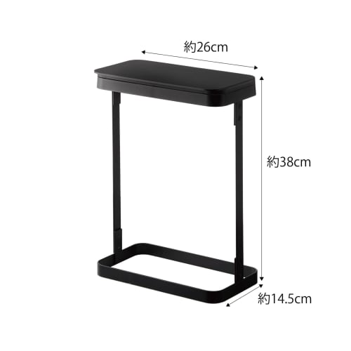Yamazaki Luce Garbage Bag Holder, Slim, Black, Approx. W26 X D14.5 X H38 Cm (approx. H50.5 Cm with Lid Open), Easy To Remove Garbage Bags, Item Number