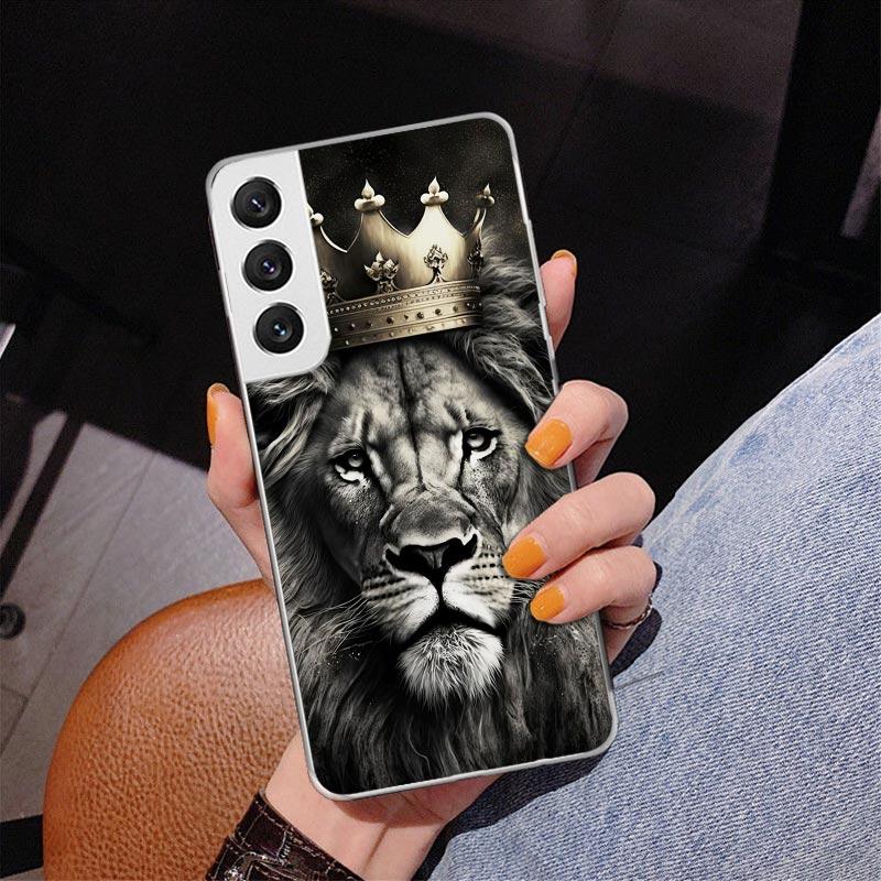 Lion Alpha Male Cub King Phone Case For Samsung Galaxy S24 S25 Edge S26 Ultra S23 S22 S21 Plus S20 FE + Personalized Print Cover