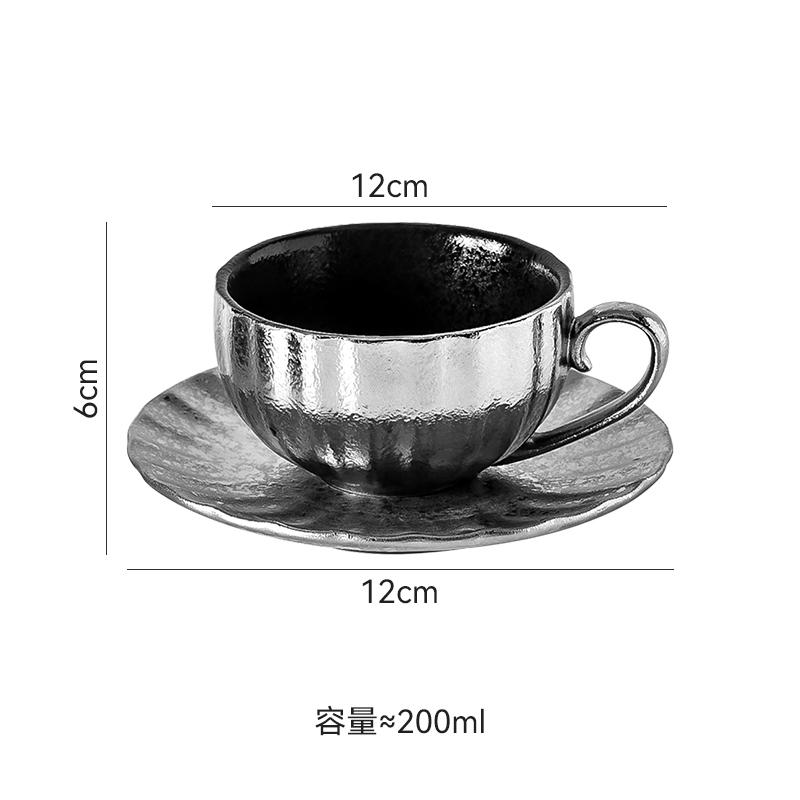 Kreativní zlatý stříbrný keramický hrnek Vintage šálek na kávu Sada nádobí Matcha šálek šálek mléka šálek na latte šálky pro domácnost šálky na vodu šálky na čaj