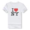 Hvit T-skjorte Med I Love Ny Heart Trykk