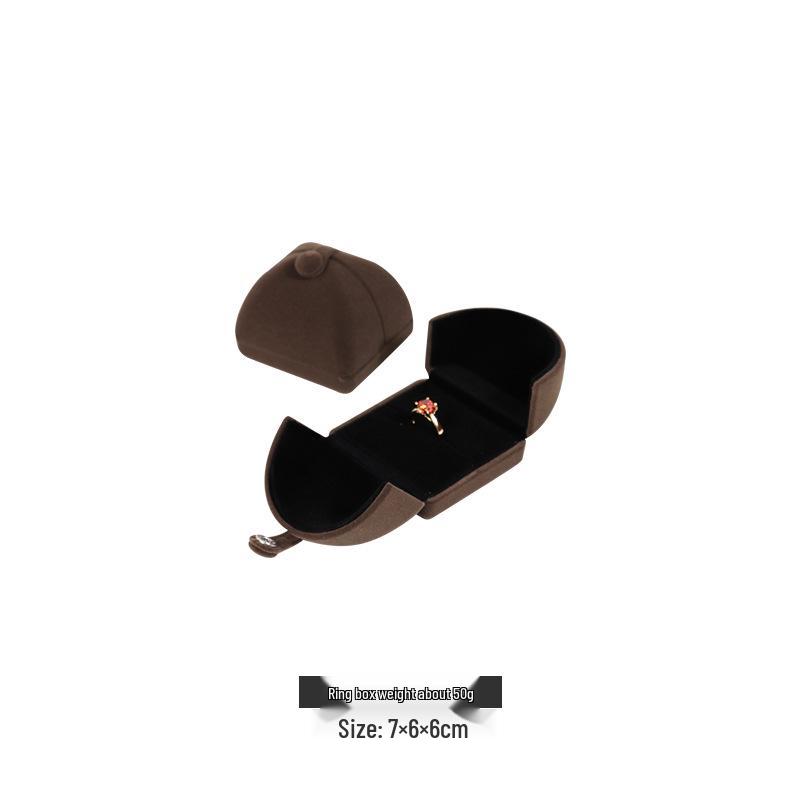 

Flannel Jewelry Box for Rings, Necklaces, Bracelets, and Earrings with Double Opening and Snap Closure