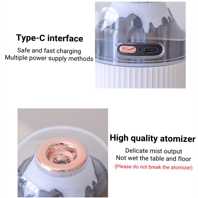 300ml Wireless Air Humidifier Mini Portable Mist Maker Usb Rechargeable Ultrasonic Cool Water Aroma Diffuser With Led Light