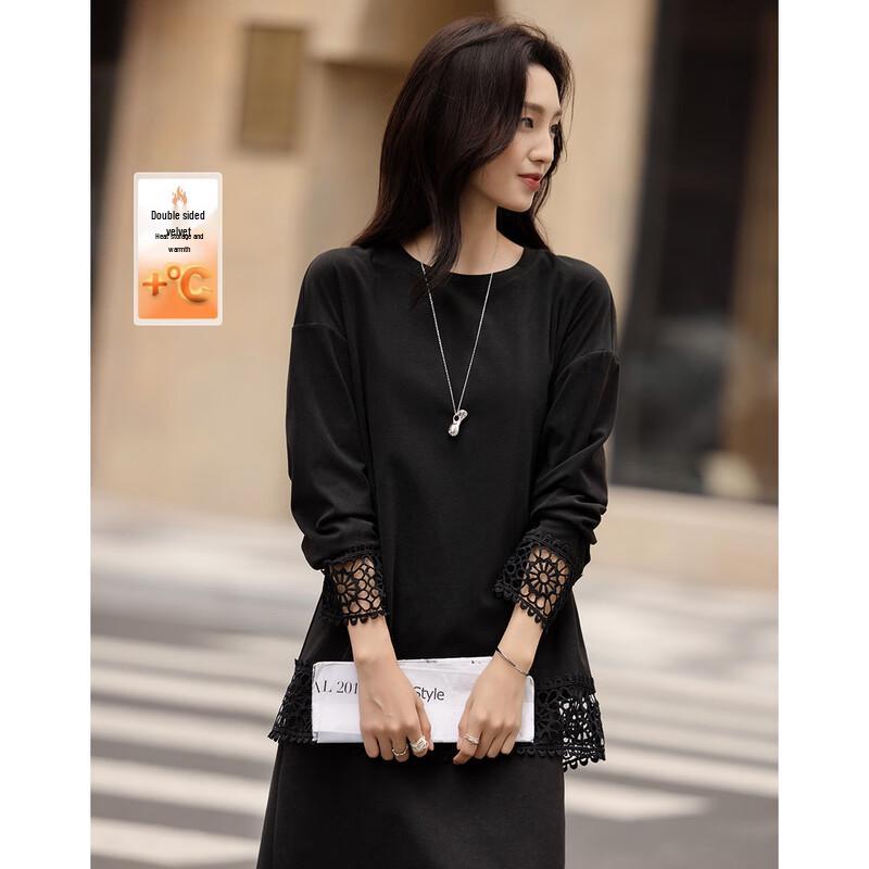 Deman Na Women s Warm Fleece Round Neck Top S