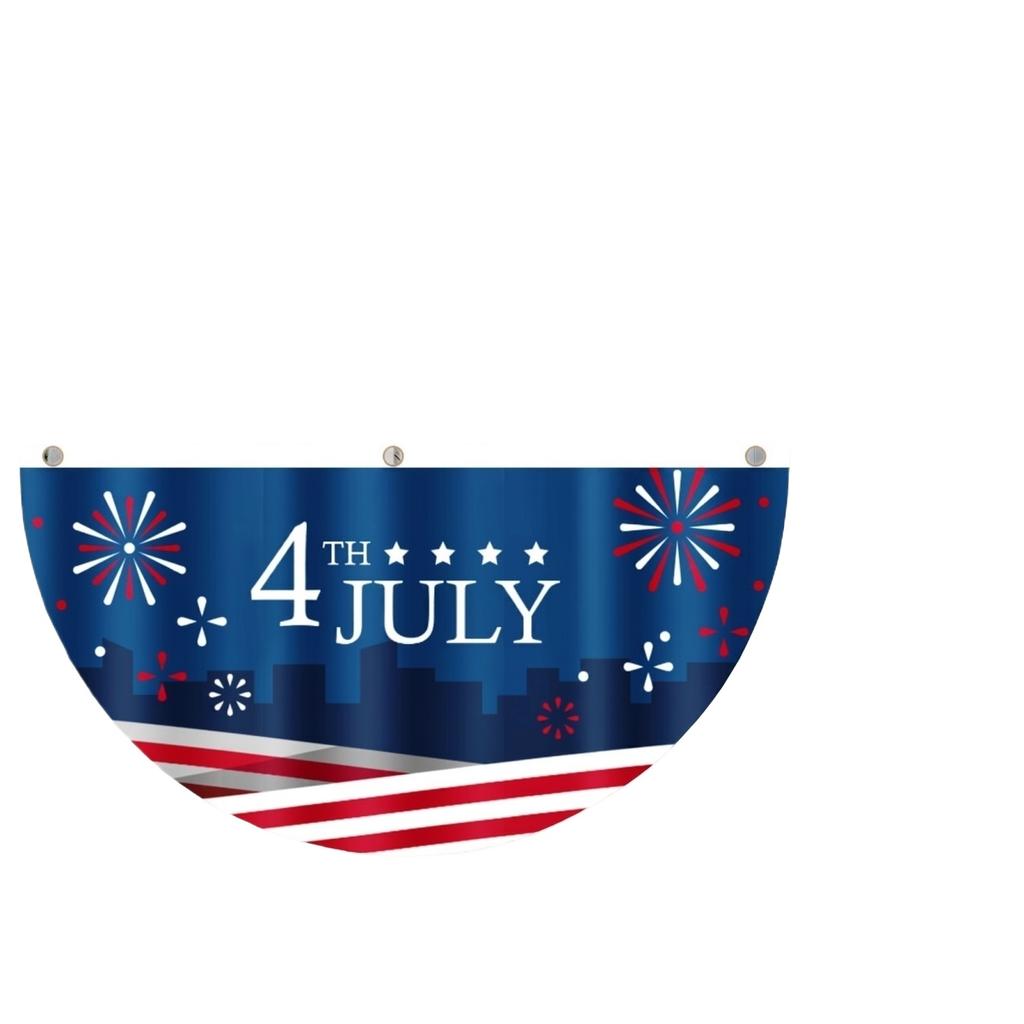 Fan Shaped Polyester Banner Festival Hanging Flag Yard Party Layout Ornament