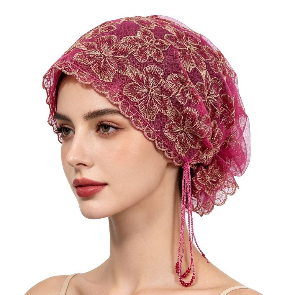 Lace Texture Lace Headband Cap Floral Pattern Daily Hair Covering New Fashion Headpiece Daily Wear