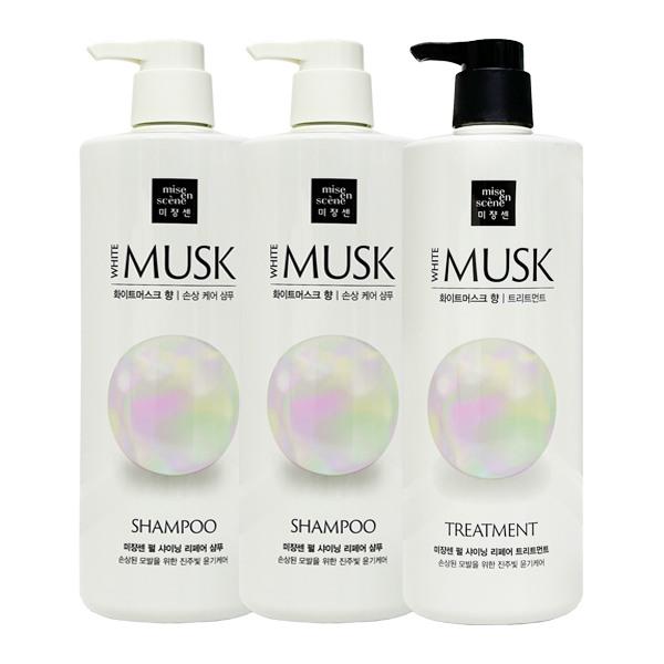 mise en scène Pearl Shining White Musk Shampoo 1000ml x2 + Treatment 1000ml