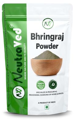 NeutraVed Bhringraj Pulver für Haare - 200g | 99% Reines & Sonnengetrocknetes Bhringraj Blatt Frisch Gemahlen | Bringha Pulver für Haare, Öl, Haarmasken & zum Essen