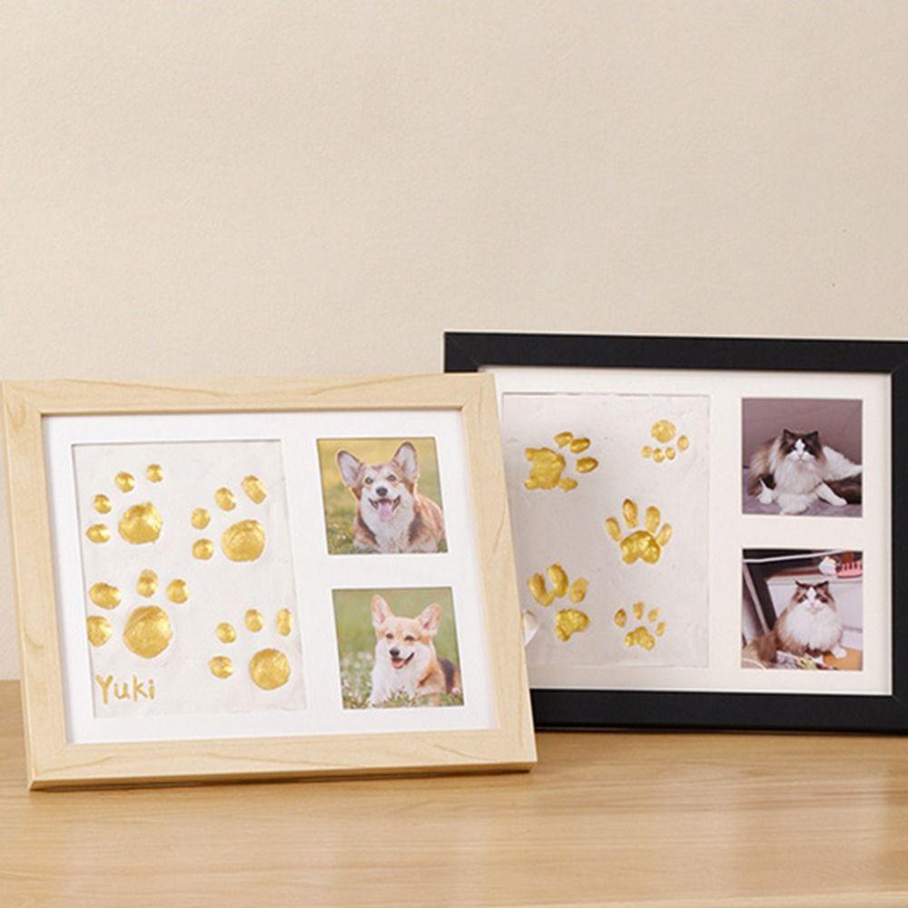 Imprint Clay Photo Frame DIY Keepsake Pet Paw Print Kit Clay Handprint Keepsake Frame  Father's Day
