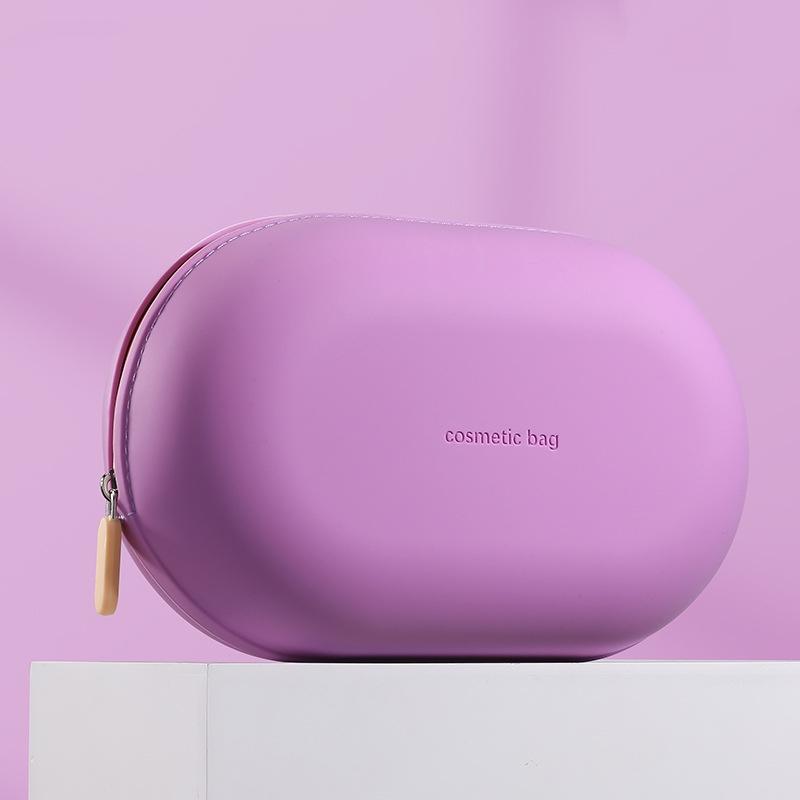 Portable Large-Capacity Travel Organizer Storage Bag Pure Color Cosmetic Bag Waterproof Makeup Pouch Silicone Toiletry Bag