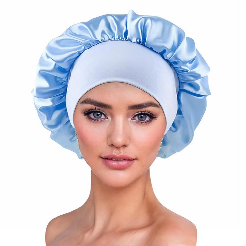 "Extra-Large Silk Sleep Cap with Bowknot – Beauty Hair Care Turban Hat"