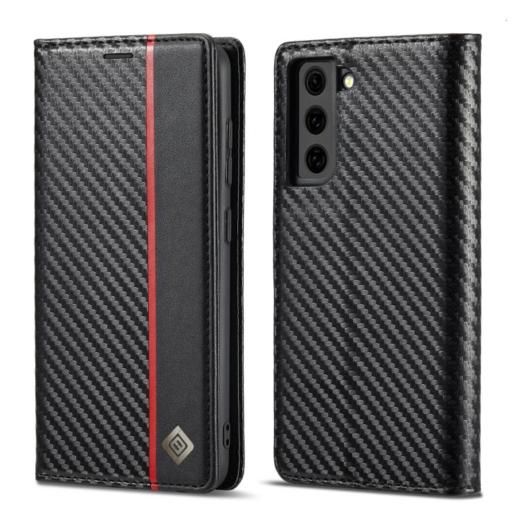 

LC.IMEEKE Carbon Fiber PU + TPU Horizontal Flip Leather Case with Holder & Card Slot & Wallet For Samsung Galaxy S21 5G For Samsung Galaxy S21 5G чёрный