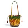 Fashionable and Versatile Vegetable Basket Leather Single-shoulder Women's Bag, Trendy Woven Bag, French Niche Underarm Mother and Child Bag