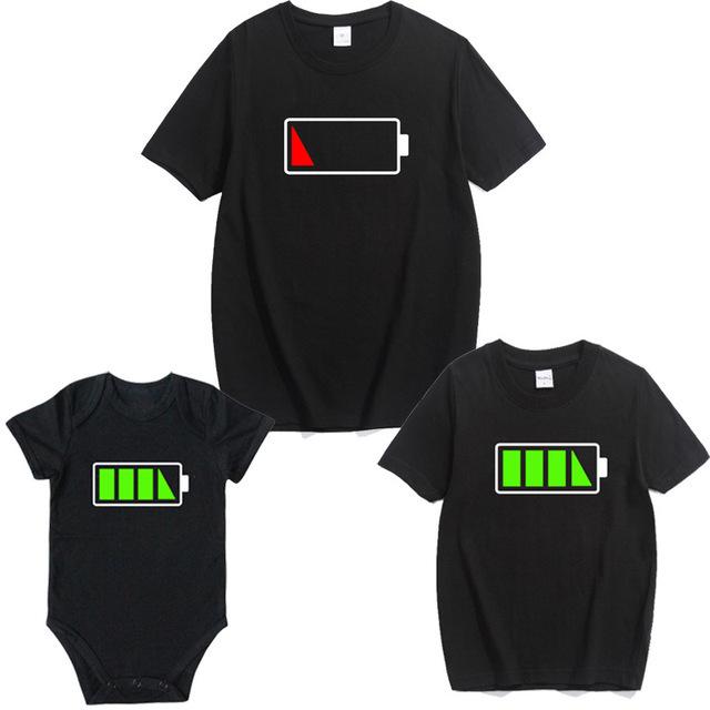 Funny Oil Gauge Parent-Child T-Shirt - Father-Son Matching Outfit