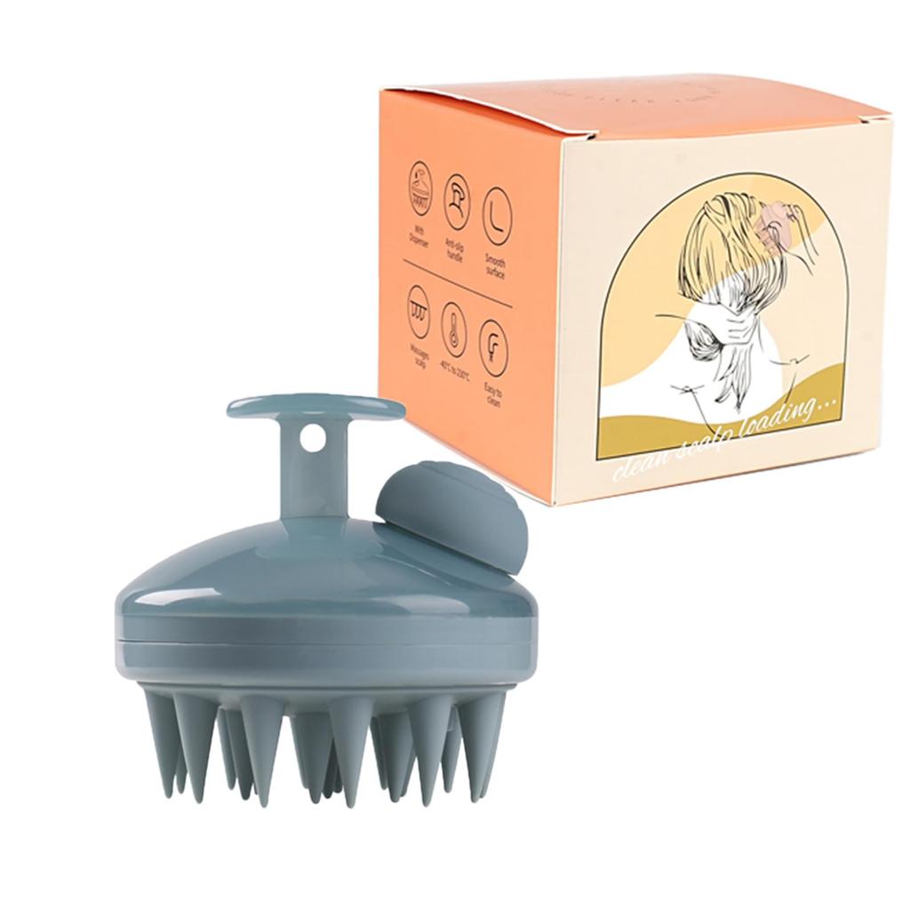 WOVTE Scalp Massage Scalp Cleansing Scalp Care Shampoo for Unisex Brush, Brush, Brush, Wet/Dry Use, Bath, (Gray-Blue)