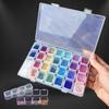 Diamond Painting Embroidery Box with 28 Mini Grids Clear Accessories Storage Containers Adjustable Bead Case for DIY Art Craft