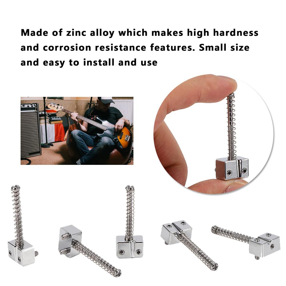 5Pcs Bass Bridge String Saddles for Bass Electric Guitar Replacement Part Spring Screws
