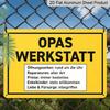 2D Flat, 1pc Vintage Metal Sign Opas Werkstatt (Grandpa'S Workshop) - Retro German Wall Decor, Multifunctional Craftsman Gift for Father'S Day and