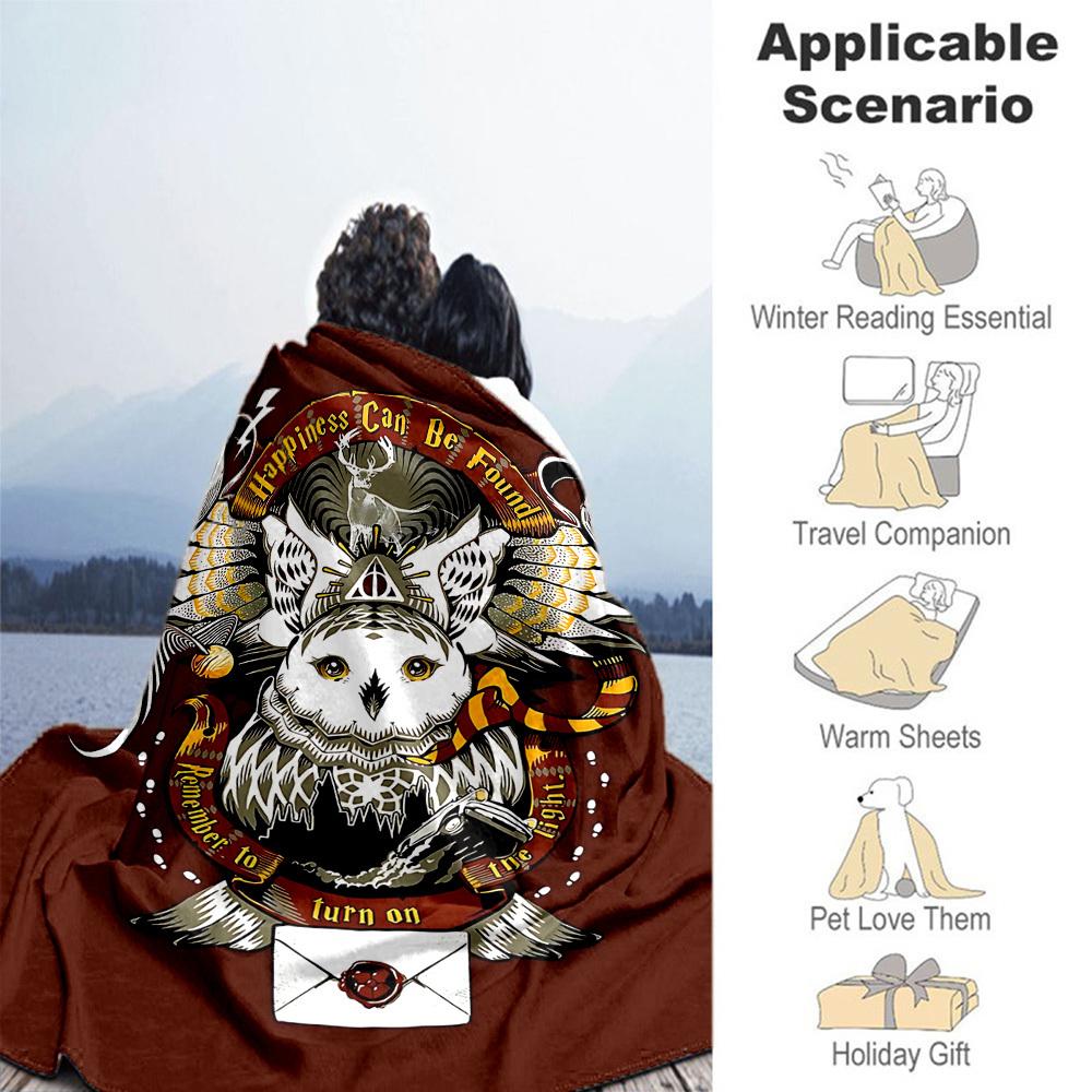 1pc Harry Potter owl Outdoor Flannel Throw Blanket All Season Soft Warmth,Home Decor 1031186