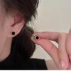 Chic Geometric Black Square Stud Earrings - Elegant, Versatile, Minimalist Design